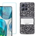 thumbnail image 1 of For Motorola Moto G Power 5G 2025 Phone Case Cover with Tempered Glass Screen Protector, by OneToughShield - Composition Book, 1 of 4