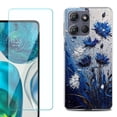 thumbnail image 1 of For Motorola Moto G Power 5G 2025 Phone Case Cover with Tempered Glass Screen Protector, by OneToughShield - Cornflower, 1 of 4