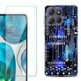 thumbnail image 1 of For Motorola Moto G Power 5G 2025 Phone Case Cover with Tempered Glass Screen Protector, by OneToughShield - Cosmos Circuit, 1 of 4