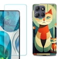 thumbnail image 1 of For Motorola Moto G Power 5G 2025 Phone Case Cover with Tempered Glass Screen Protector, by OneToughShield - Cute Cats, 1 of 4