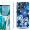 thumbnail image 1 of For Motorola Moto G Power 5G 2025 Phone Case Cover with Tempered Glass Screen Protector, by OneToughShield - Dandelion Stars, 1 of 4