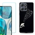 thumbnail image 1 of For Motorola Moto G Power 5G 2025 Phone Case Cover with Tempered Glass Screen Protector, by OneToughShield - Dolphin Music, 1 of 4