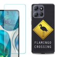 thumbnail image 1 of For Motorola Moto G Power 5G 2025 Phone Case Cover with Tempered Glass Screen Protector, by OneToughShield - Flamingo, 1 of 4
