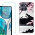 thumbnail image 1 of For Motorola Moto G Power 5G 2025 Phone Case Cover with Tempered Glass Screen Protector, by OneToughShield - Fuji Sakura, 1 of 4