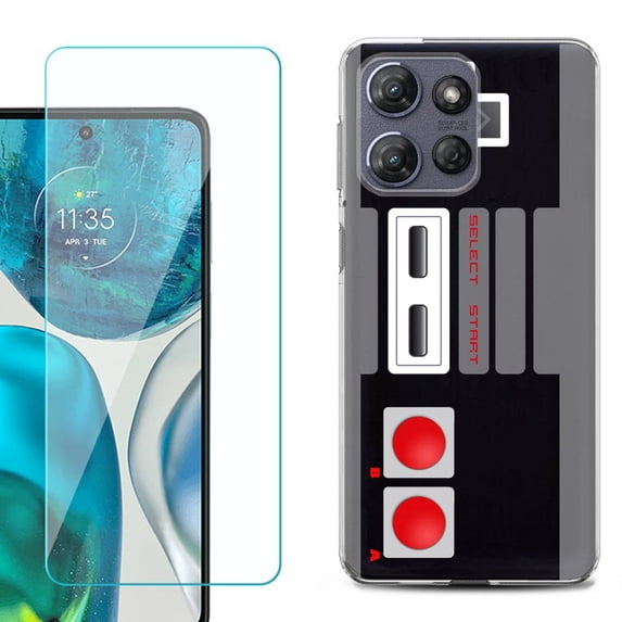 For Motorola Moto G Power 5G 2025 Phone Case Cover with Tempered Glass Screen Protector, by OneToughShield - Game Controller