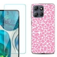 thumbnail image 1 of For Motorola Moto G Power 5G 2025 Phone Case Cover with Tempered Glass Screen Protector, by OneToughShield - Giraffe/Pink, 1 of 4