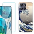thumbnail image 1 of For Motorola Moto G Power 5G 2025 Phone Case Cover with Tempered Glass Screen Protector, by OneToughShield - Great Wave, 1 of 4