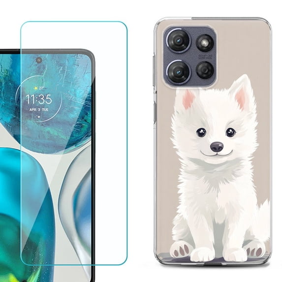 For Motorola Moto G Power 5G 2025 Phone Case Cover with Tempered Glass Screen Protector, by OneToughShield - Husky Joy