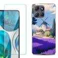 thumbnail image 1 of For Motorola Moto G Power 5G 2025 Phone Case Cover with Tempered Glass Screen Protector, by OneToughShield - Lavender Field, 1 of 4