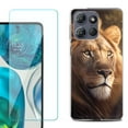 thumbnail image 1 of For Motorola Moto G Power 5G 2025 Phone Case Cover with Tempered Glass Screen Protector, by OneToughShield - Lion, 1 of 4