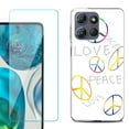 thumbnail image 1 of For Motorola Moto G Power 5G 2025 Phone Case Cover with Tempered Glass Screen Protector, by OneToughShield - Love/Peace, 1 of 4