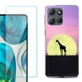 thumbnail image 1 of For Motorola Moto G Power 5G 2025 Phone Case Cover with Tempered Glass Screen Protector, by OneToughShield - Moonlight Giraffe, 1 of 4