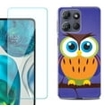 thumbnail image 1 of For Motorola Moto G Power 5G 2025 Phone Case Cover with Tempered Glass Screen Protector, by OneToughShield - Night Owl, 1 of 4