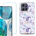 thumbnail image 1 of For Motorola Moto G Power 5G 2025 Phone Case Cover with Tempered Glass Screen Protector, by OneToughShield - Paisley Purple, 1 of 4