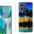 thumbnail image 1 of For Motorola Moto G Power 5G 2025 Phone Case Cover with Tempered Glass Screen Protector, by OneToughShield - Palmtree, 1 of 4
