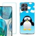 thumbnail image 1 of For Motorola Moto G Power 5G 2025 Phone Case Cover with Tempered Glass Screen Protector, by OneToughShield - Penguin, 1 of 4