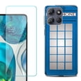 thumbnail image 1 of For Motorola Moto G Power 5G 2025 Phone Case Cover with Tempered Glass Screen Protector, by OneToughShield - Phone Booth Blue, 1 of 4