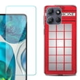thumbnail image 1 of For Motorola Moto G Power 5G 2025 Phone Case Cover with Tempered Glass Screen Protector, by OneToughShield - Phone Booth Red, 1 of 4