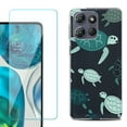 thumbnail image 1 of For Motorola Moto G Power 5G 2025 Phone Case Cover with Tempered Glass Screen Protector, by OneToughShield - Sea Turtle Mix, 1 of 4