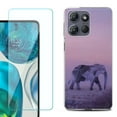 thumbnail image 1 of For Motorola Moto G Power 5G 2025 Phone Case Cover with Tempered Glass Screen Protector, by OneToughShield - Twilight Elephant, 1 of 4