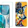 thumbnail image 1 of For Motorola Moto G Power 5G 2025 Phone Case Cover with Tempered Glass Screen Protector, by OneToughShield - Wolf Art, 1 of 4