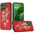 thumbnail image 1 of For Motorola Moto G Power 5G 2025 SPLENDID Diamond Glitter Ornaments Engraving Case Cover - Garden Butterflies Red, 1 of 3