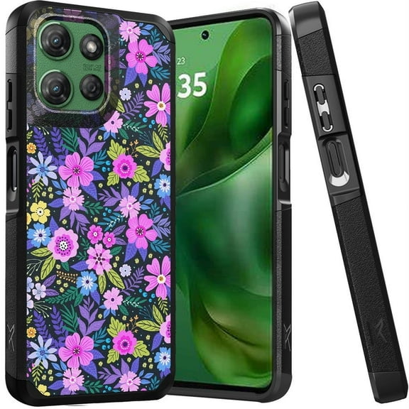 For Motorola Moto G Power 5G 2025 Tough Strong Hybrid Case Cover + Tempered Glass - Mystical Floral Boom