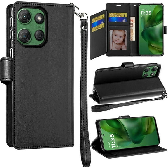 For Motorola Moto G Power 5G 2026 XT2617 Wallet ID Flip Pouch Cover Phone Case - Black