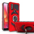 thumbnail image 1 of For Motorola Moto G Pure / Moto G Power 2022 Case Shockproof Ring Stand Cover With Free Tempered Glass Screen Protector - Red, 1 of 5
