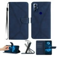 thumbnail image 1 of For Motorola Moto G Pure Wallet Case with [RFID Blocking] Leather Flip Folio Strong Magnetic Closure Cover Credit Card Holder with Hand Strap Kickstand Men Women, Darkblue, 1 of 9