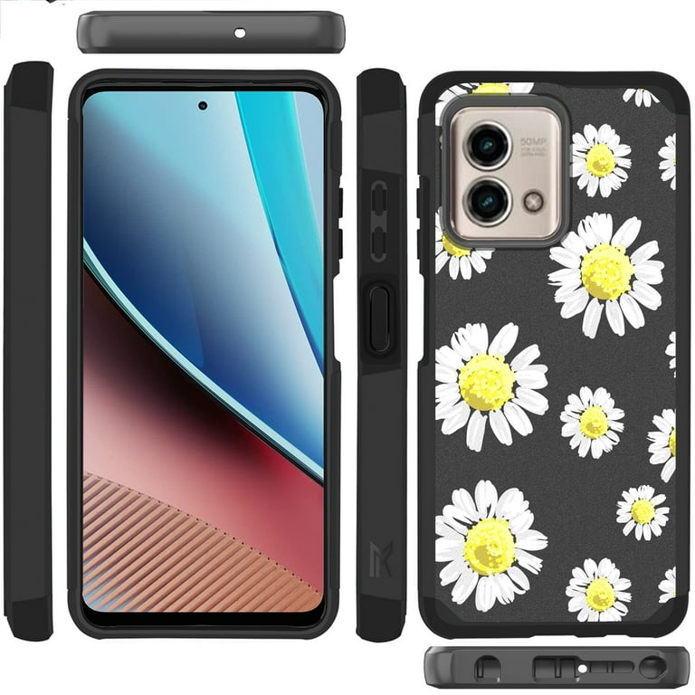 For Motorola Moto G Stylus 4G 2023 Graphic Design Pattern Hard PC TPU Tough Strong Hybrid Shockproof Frame Cover Xpm Phone Case Chamomile Flowers