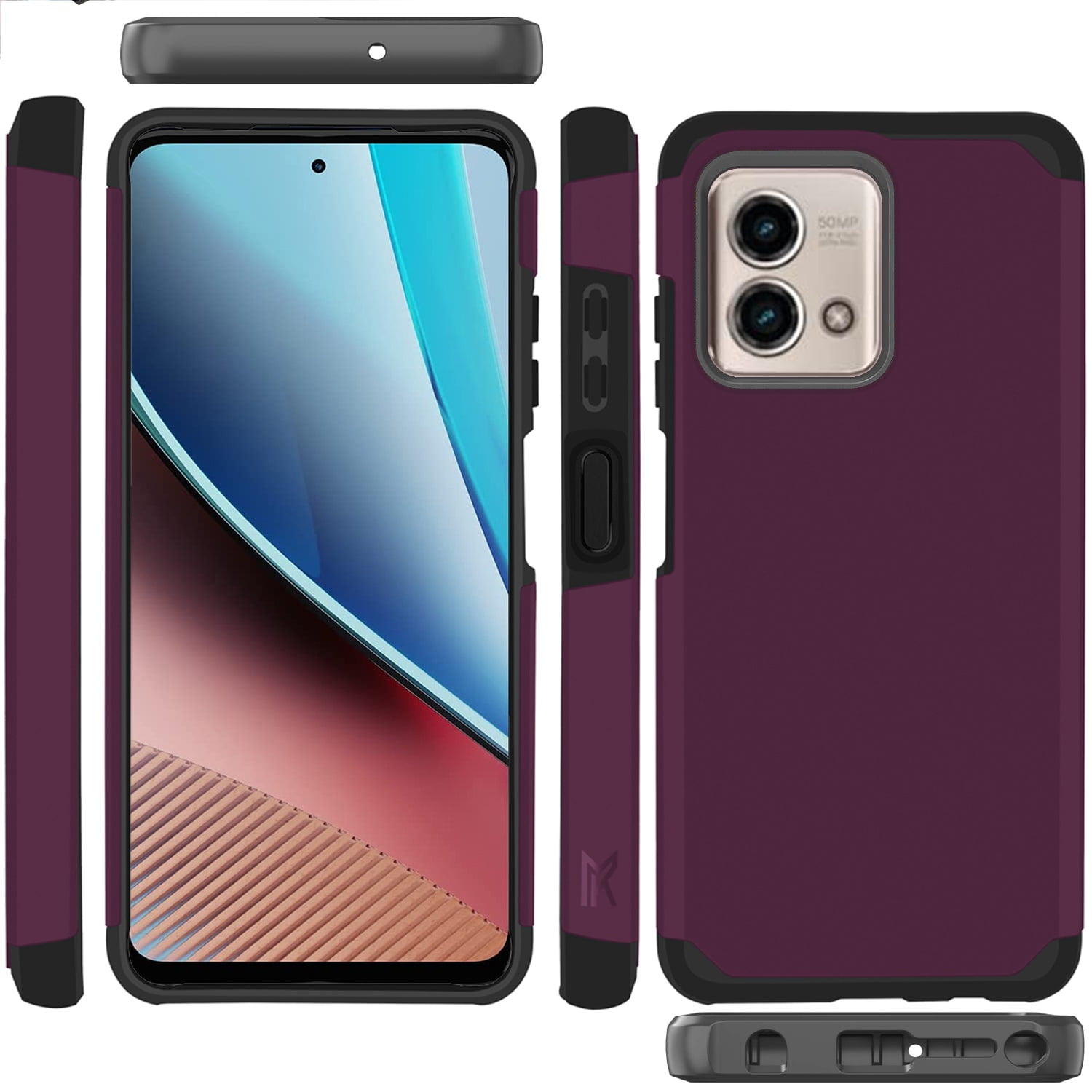 Talkingcase Slim Phone Case Compatible for Motorola Moto G Stylus 5G 2023  (Not 4G), w/Glass Screen Protector, Love Heart Rainbow Print, Light Weight