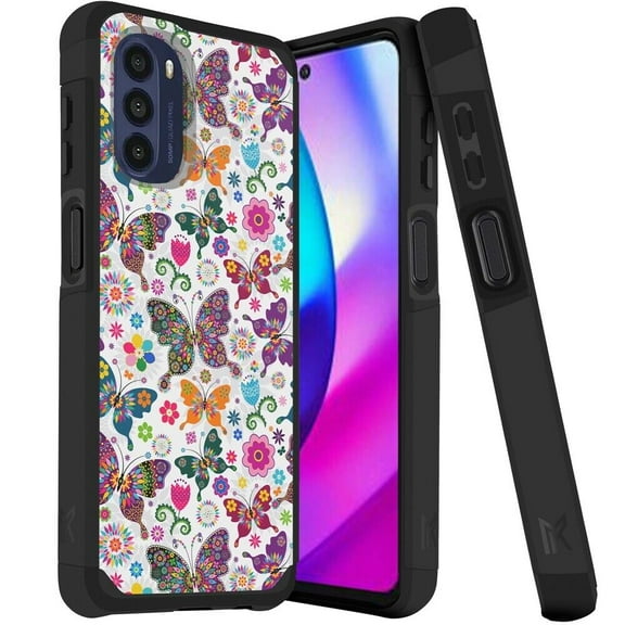 For Motorola Moto G Stylus 4g 2022 XT2211DL Shockproof Cover Case + Tempered Glass - mk Color Butterfly