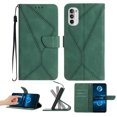 thumbnail image 1 of For Motorola Moto G Stylus 5G 2022 Wallet Case with [RFID Blocking] Leather Flip Folio Strong Magnetic Closure Cover Credit Card Holder with Hand Strap Kickstand Men Women, Green, 1 of 9