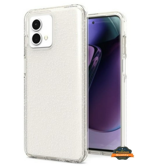 For Motorola Moto G Stylus 5G 2023 Glitter Sparkle Bling Shiny Thin Slim Hybrid Shockproof Rubber Silicone TPU Protective Phone Case Cover by Xpression - Clear