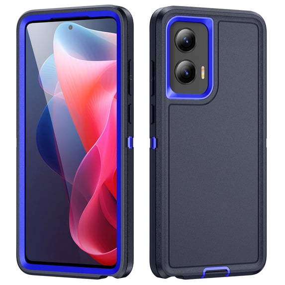 For Motorola Moto G Stylus 5G 2024 6.7inch Shockproof Rugged Full Body Protection Heavy Duty Dust/Drop Proof 3-Layer Cover Case,Blue
