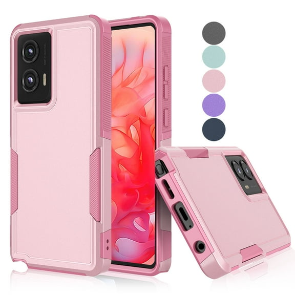 Tekcoo 2-in-1 Shockproof Cell Phone Case for Motorola Moto G Stylus 5G 2024, Pink