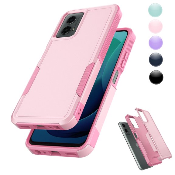 For Motorola Moto G Stylus 5G 2024 Case, Sturdy Phone Case for Moto G Stylus 5G 2024 6.6 inch ,Njjex Shockproof Heavy Duty Armor Hard Plastic & Rubber Rugged Bumper 2-in-1 Case Cover -Pink
