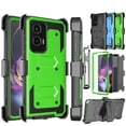 thumbnail image 1 of For Motorola Moto G Stylus 5G 2024 Case, Takfox Heavy Duty Rugged Defender Full Body Protection Phone Case Cover with Swivel Belt Clip Holster & Built in Screen Protector - Green, 1 of 8