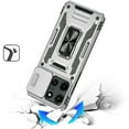thumbnail image 1 of For Motorola Moto G Stylus 5G 2025 Case, Tough Hybrid Case with Movable Camera Window & Metal Ring Stand Shockproof Phone Cover (Silver), 1 of 10