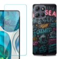 thumbnail image 1 of For Motorola Moto G Stylus 5G 2025 Phone Case Cover with Tempered Glass Screen Protector, by OneToughShield - Abstract Menu, 1 of 4