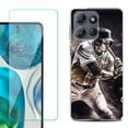 thumbnail image 1 of For Motorola Moto G Stylus 5G 2025 Phone Case Cover with Tempered Glass Screen Protector, by OneToughShield - Baseball Player, 1 of 4