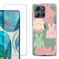 thumbnail image 1 of For Motorola Moto G Stylus 5G 2025 Phone Case Cover with Tempered Glass Screen Protector, by OneToughShield - Bunny Mix, 1 of 4