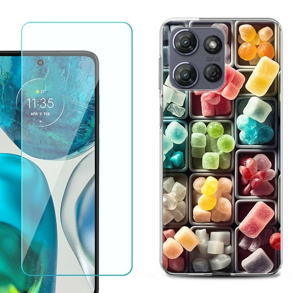 For Motorola Moto G Stylus 5G 2025 Phone Case Cover with Tempered Glass Screen Protector, by OneToughShield - Candy Box