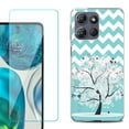 thumbnail image 1 of For Motorola Moto G Stylus 5G 2025 Phone Case Cover with Tempered Glass Screen Protector, by OneToughShield - Chevron/Tree, 1 of 4