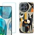 thumbnail image 1 of For Motorola Moto G Stylus 5G 2025 Phone Case Cover with Tempered Glass Screen Protector, by OneToughShield - Chill Cat, 1 of 4