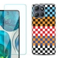 thumbnail image 1 of For Motorola Moto G Stylus 5G 2025 Phone Case Cover with Tempered Glass Screen Protector, by OneToughShield - Colorful Checker, 1 of 4