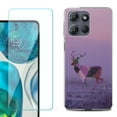 thumbnail image 1 of For Motorola Moto G Stylus 5G 2025 Phone Case Cover with Tempered Glass Screen Protector, by OneToughShield - Deer/Polygon, 1 of 4