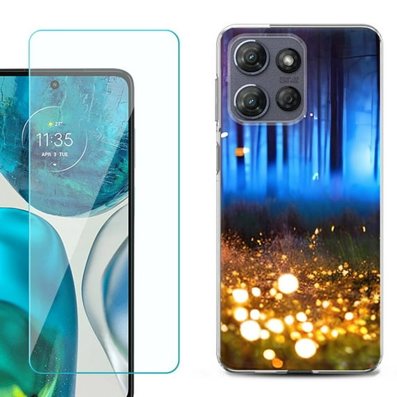 For Motorola Moto G Stylus 5G 2025 Phone Case Cover with Tempered Glass Screen Protector, by OneToughShield - Fireflies