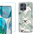 thumbnail image 1 of For Motorola Moto G Stylus 5G 2025 Phone Case Cover with Tempered Glass Screen Protector, by OneToughShield - French Bulldog, 1 of 4